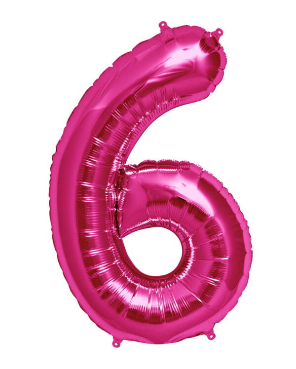 Folienballon Zahl 6 Pink Partydeko kaufen