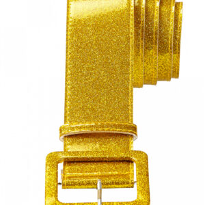Glitzergürtel mit Gold Glitter   Gürtel aus Vinyl Gold