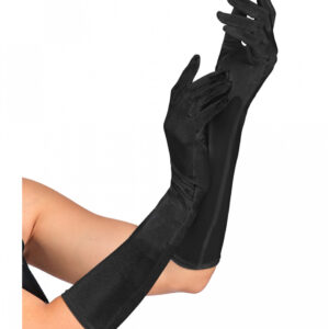 Satin Handschuhe schwarz Sexy Kostümhandschuhe