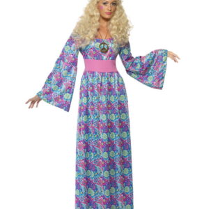 Flower Child Hippie Kostüm   Maxi Kleid im Hippie Style L