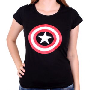 Captain America Frauen T-Shirt The Shield als Lizenzartikel für Superheldenfans L