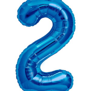 Folienballon Zahl 2 Blau Partydeko