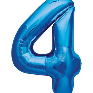 Folienballon Zahl 4 Blau Geburtstags Deko