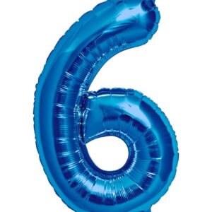 Folienballon Zahl 6 Blau Partydeko