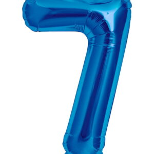 Folienballon Zahl 7 Blau Partydeko