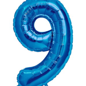 Folienballon Zahl 9 Blau Partydeko