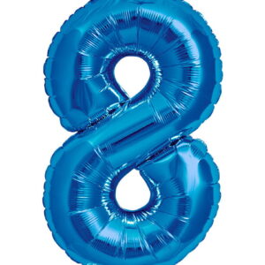 Folienballon Zahl 8 Blau Partydeko