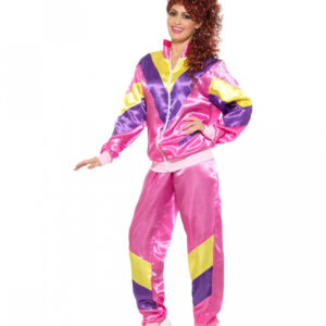 Jogging Anzug Kostüm für Frauen   Faschings Kostüm im 80er Look L