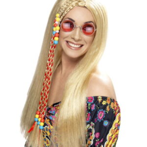 Blonde Hippie Perücke   Perücke für dein Karnevalskostüm