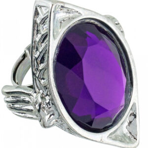 Ring mit violettem Schmuckstein  Gothic Ring mit Edelstein-Imitat