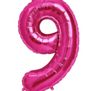 Folienballon Zahl 9 Pink Partydeko kaufen