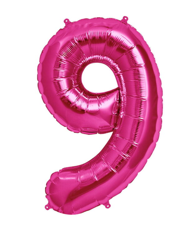 Folienballon Zahl 9 Pink Partydeko kaufen