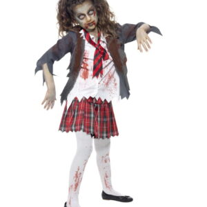 Zombie Schuluniform Mädchenkostüm   Blutiges Zombiemädchen Kostüm TEEN