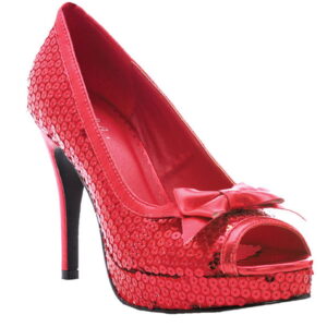 Glitter Pumps mit Lackschleife rot  Schicke Schuhe für Fasching online kaufen! 40