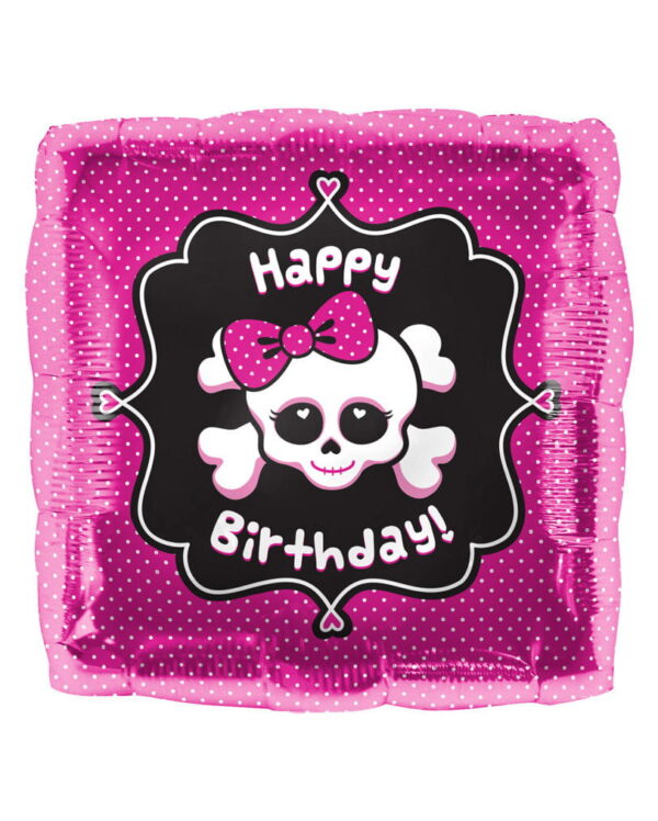 Happy Birthday Folienballon Skull   Schicke Geburtstagsballons