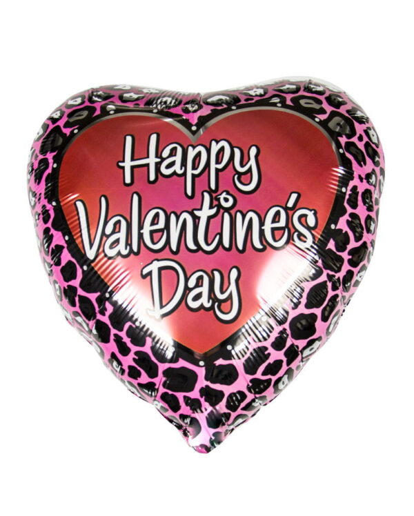 Valentin Herz-Folienballon mit Leoparden Muster  Valentinstag
