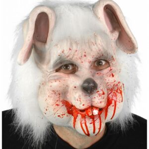 Tiermaske blutiger Zombie Hase Horror Maske