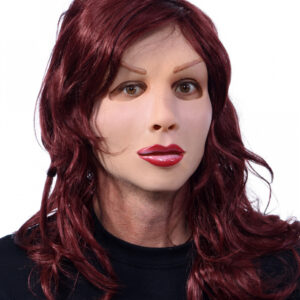 Frauen Latex-Maske mit Langhaarperücke  Travestie Maske online