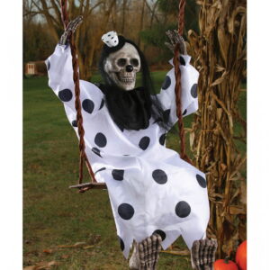 Clown Skelett Geist auf der Schaukel  Halloween Deko für Grusel