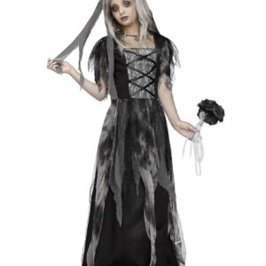 Halloween Brautkleid Kinderkostüm mit Schleier  Edle Halloween Teenager Kleider XL