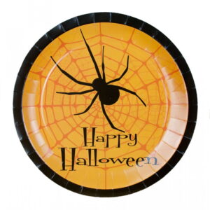 Spinnen Pappteller Happy Halloween 8 St.  Partyteller