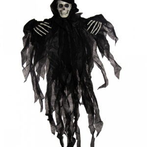 Schwarzes Hänge-Skelett 77cm als Halloween Deko