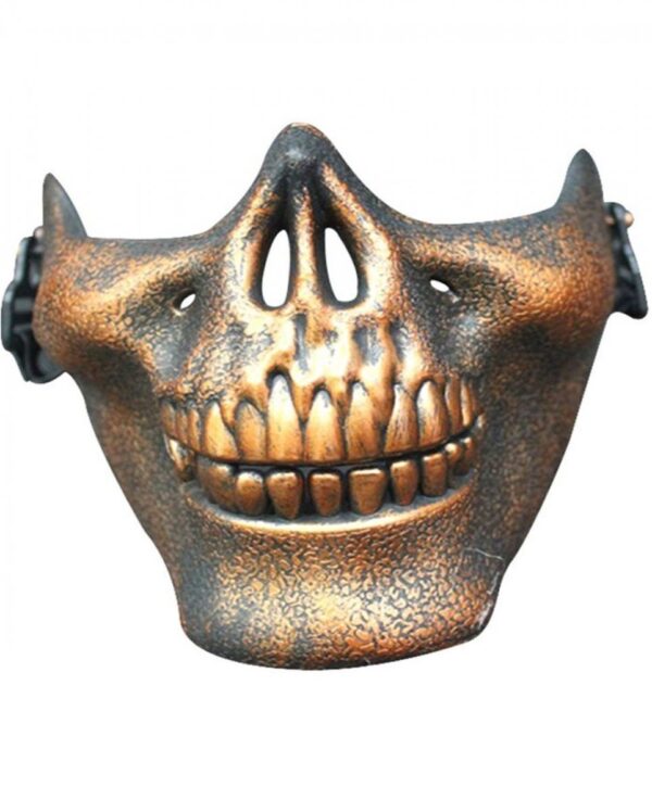 Totenkopf Halbmaske bronze Halloween Maske