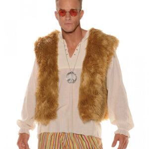 Fell Weste Hippie als Kostümaccessoire One Size