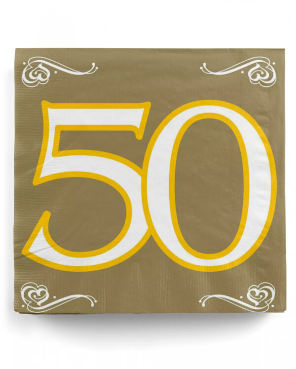 Goldene 50er Servietten für Feste