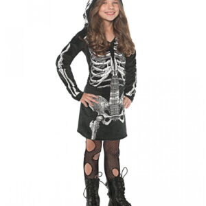 Skelett Minikleid für Mädchen für Halloween & Fasching L