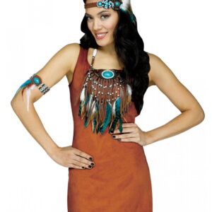 3-tlg. Indianer Kostümzubehör Set für Damen
