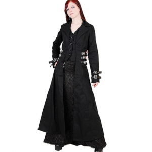 Damen Mantel mit Schnallen als Gothic-Mode S
