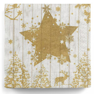Golden Star Servietten 20 Stück für Weihnachten