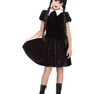 Wednesday Gothic Mädchen Kostüm für Halloween XL