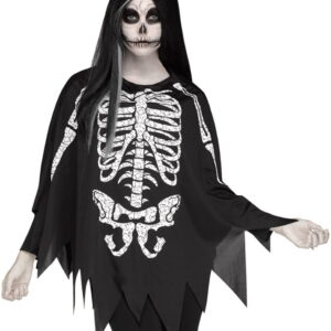 Skelett Kostüm-Poncho für den Day of the Dead