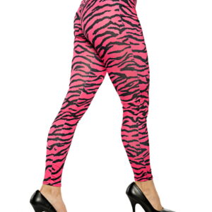 80s Zebra Leggings Pink  Für Mottoparties! L/XL