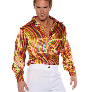 Multicolor Disco Kostüm Hemd für Fasching One Size