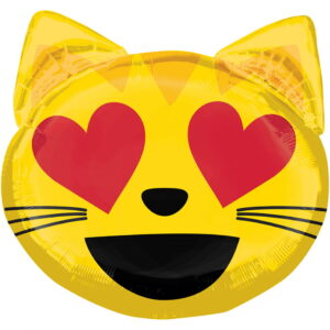 Emoji verliebte Katze Folienballon 55cm ❤