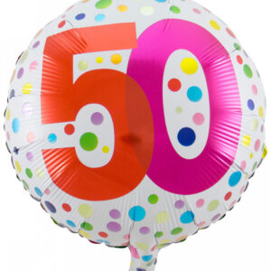 Konfetti 50. Geburtstag Folienballon als Geschenk