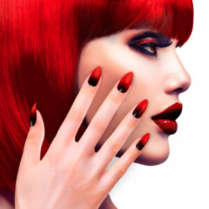 Stiletto Fingernägel Rot-Schwarz 12 St. ➤ kaufen