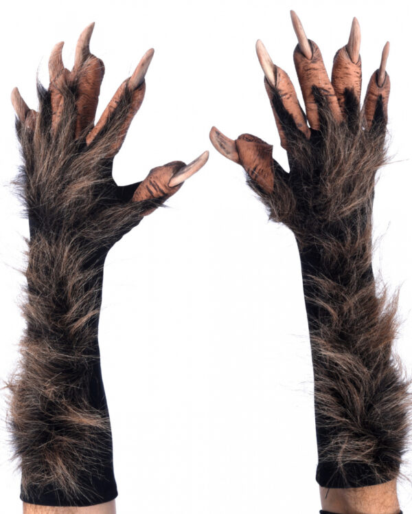 Werwolf Handschuhe mit Kunsthaar Deluxe von