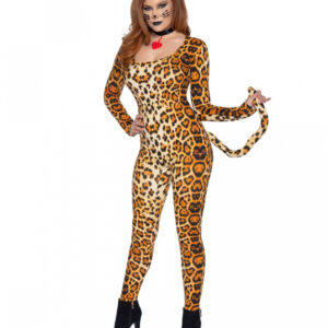 Leoparden Jumpsuit Kostüm für Fasching! XS