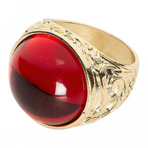 Vampir Ring Golden mit Rubinrotem Stein kaufen