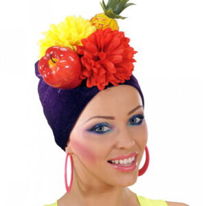 Damenhut Miranda mit Obst als Kostümzubehör ✿