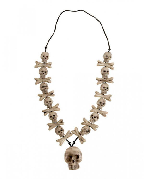 Knochen Halskette mit Totenköpfe  Kostüm Zubehör