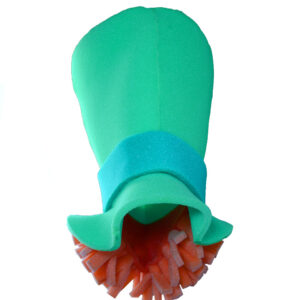 Grüner Kobold Schaumstoff Hut mit roten Haaren ➤