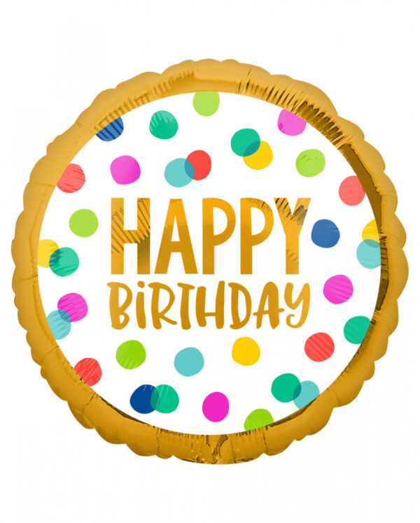 Happy Birthday Dots Party Folienballon bestellen ❤