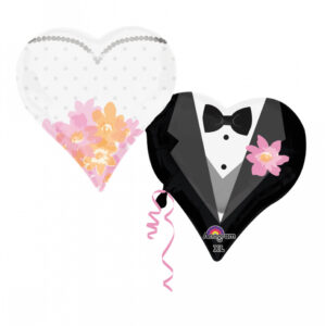 Braut & Bräutigam Herzballon für Hochzeiten
