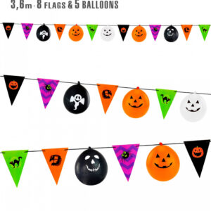 Halloween Girlande mit Flaggen & Ballons für ?