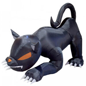 Schwarze Katze Aufblasbar 150cm witzige Gruseldeko